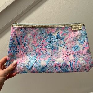 Lilly Pulitzer Pink and Blue Floral Clutch